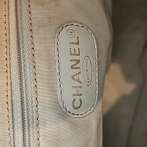 👑AUTHENTIC RARE👑 Vintage CHANEL CC Beige Lambskin Shoulder Tote - Picture 12 of 15